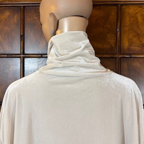 WynneLayers Oyster Stretch Velvet Side Slit Turtleneck Top - Picture 10 of 14